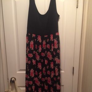 Black, Red Floral Dress